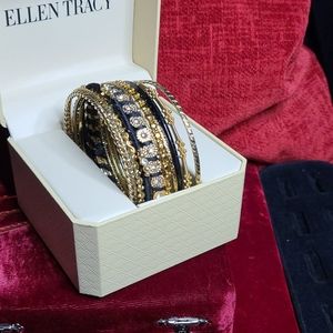 12 Bangles black and gold color